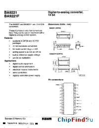 Datasheet BA9221 manufacturer Rohm
