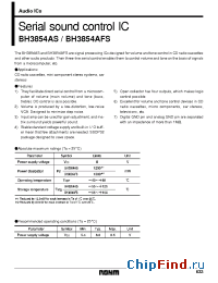 Datasheet BH3854AFS manufacturer Rohm