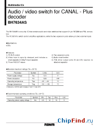Datasheet BH7634AS производства Rohm