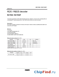 Datasheet BU1924 manufacturer Rohm