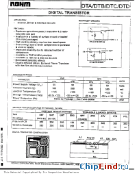 Datasheet DTA114W manufacturer Rohm