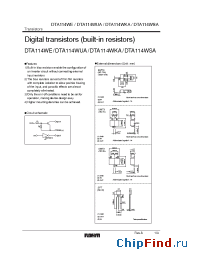 Datasheet DTA114WE manufacturer Rohm
