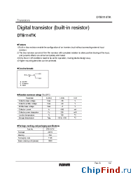 Datasheet DTB114TK manufacturer Rohm