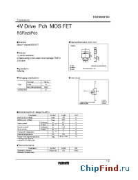 Datasheet RSR020P03 производства Rohm