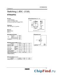 Datasheet RTR025P02 manufacturer Rohm
