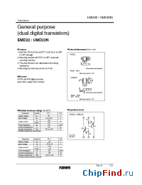 Datasheet UMD22N manufacturer Rohm