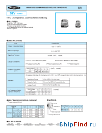 Datasheet 10SZV47M63X55 manufacturer Rubycon
