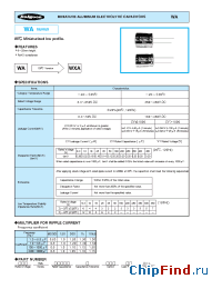 Datasheet 160WA150M18X20 manufacturer Rubycon