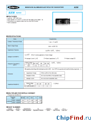 Datasheet 220AXW150M14.5x30 manufacturer Rubycon