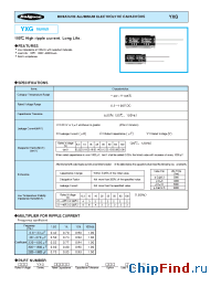 Datasheet 25YXG470M10X16 manufacturer Rubycon