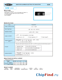 Datasheet 450KXW22M10x35 manufacturer Rubycon