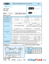 Datasheet 450YXA22M10X125 manufacturer Rubycon