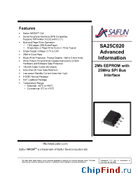Datasheet SA25C020E manufacturer Saifun