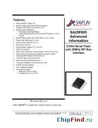 Datasheet SA25F005E manufacturer Saifun