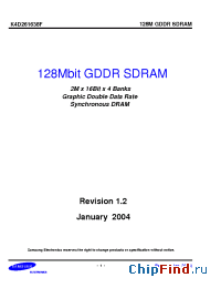 Datasheet K4D261638F-TC33 manufacturer Samsung