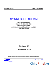 Datasheet K4D263238E-GC40 manufacturer Samsung