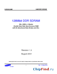 Datasheet K4D263238M-QC45 manufacturer Samsung