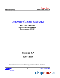 Datasheet K4D551638F-TC50 manufacturer Samsung