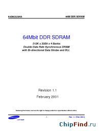 Datasheet K4D62323HA-QC70 manufacturer Samsung