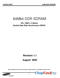 Datasheet K4D64163HF-TC50 manufacturer Samsung