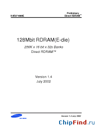 Datasheet K4R271669E-RcCS8 manufacturer Samsung