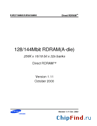 Datasheet K4R441869AN-CK7 manufacturer Samsung