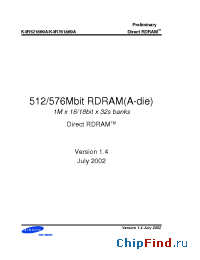 Datasheet K4R521669A-FCM9 manufacturer Samsung