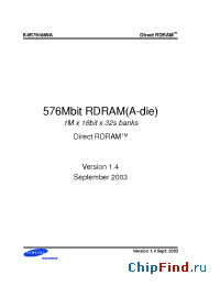 Datasheet K4R761869A-F manufacturer Samsung