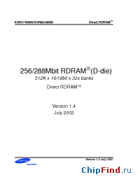 Datasheet K4R881869D manufacturer Samsung