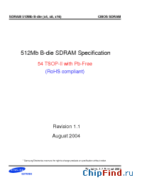 Datasheet K4S510832B-UC75 manufacturer Samsung