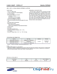 Datasheet K4S511533F-Y(P)C/L/F1H manufacturer Samsung