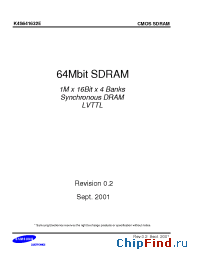 Datasheet K4S641632E-TL60 manufacturer Samsung