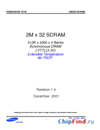 Datasheet K4S643232E-TE50 manufacturer Samsung