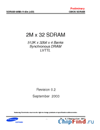 Datasheet K4S643232H-TC/L60 manufacturer Samsung