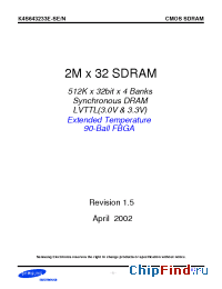 Datasheet K4S643233E-SE/N manufacturer Samsung
