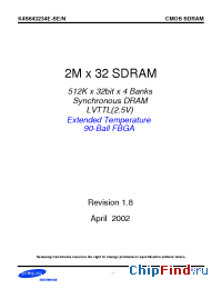 Datasheet K4S643234E-SE/N10 manufacturer Samsung