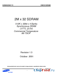 Datasheet K4S643234E-TC10 manufacturer Samsung