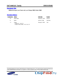 Datasheet K6F1008U2A manufacturer Samsung