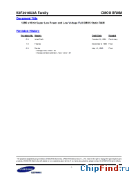 Datasheet K6F2016U3A-TI10 manufacturer Samsung