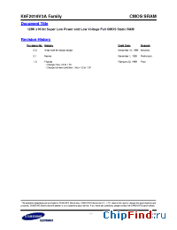 Datasheet K6F2016V3A-I manufacturer Samsung
