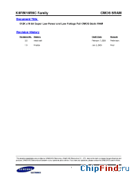 Datasheet K6F8016R6C-FF85 manufacturer Samsung