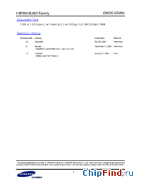 Datasheet K6F8016U6D-F manufacturer Samsung