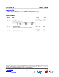 Datasheet K6R1004V1D-KI10 manufacturer Samsung