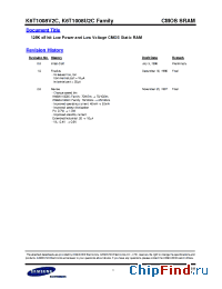 Datasheet K6T1008U2C-TD10 manufacturer Samsung