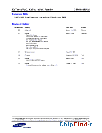 Datasheet K6T4016V3C-RB70 manufacturer Samsung