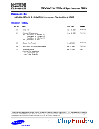 Datasheet K7A401800B-QC(I)16/14 manufacturer Samsung