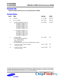 Datasheet K7A403609A manufacturer Samsung