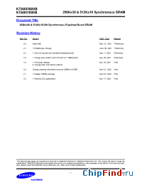 Datasheet K7A801800B-QC(I)16/14 manufacturer Samsung