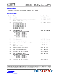Datasheet K7A801800M manufacturer Samsung