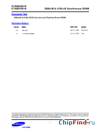 Datasheet K7A801801A manufacturer Samsung